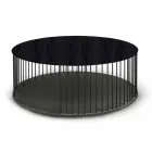 Stolik kawowy z okrągłym drewnianym blatem Made in Italy - Montebianco Viadurini