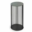 Stolik kawowy z okrągłym drewnianym blatem Made in Italy - Montebianco Viadurini