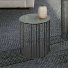 Stolik kawowy z okrągłym drewnianym blatem Made in Italy - Montebianco Viadurini