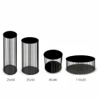 Stolik kawowy z okrągłym drewnianym blatem Made in Italy - Montebianco Viadurini