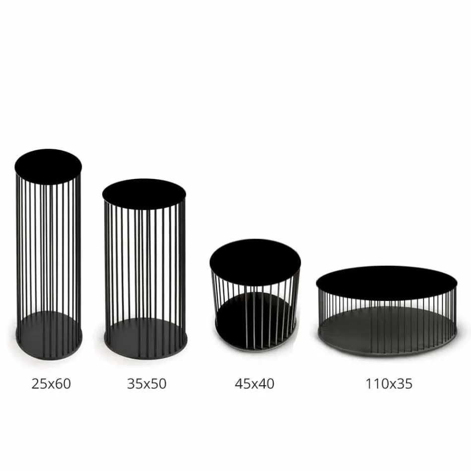 Stolik kawowy z okrągłym drewnianym blatem Made in Italy - Montebianco Viadurini