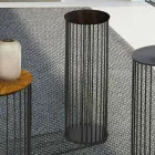 Stolik kawowy z okrągłym drewnianym blatem Made in Italy - Montebianco Viadurini