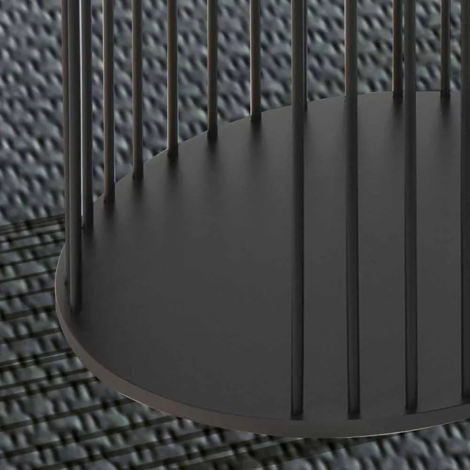 Stolik kawowy z okrągłym drewnianym blatem Made in Italy - Montebianco Viadurini