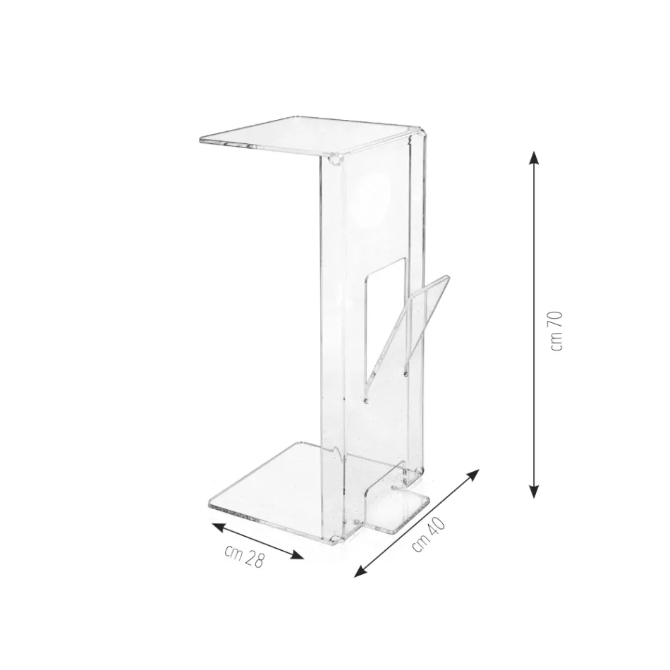 Stolik kawowy ze stojakiem na czasopisma z pleksiglasu Made in Italy - Belle Viadurini