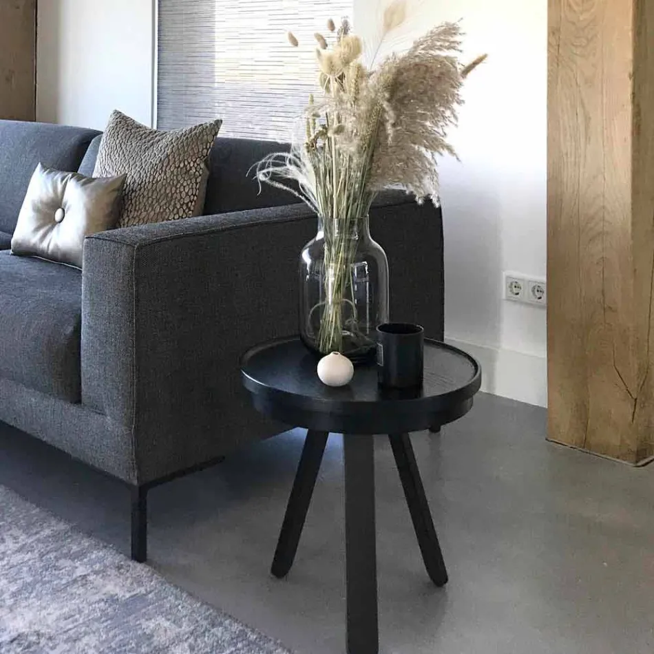 Zaprojektuj stolik kawowy z okrągłym blatem i nogami z litego drewna - Salerno Viadurini