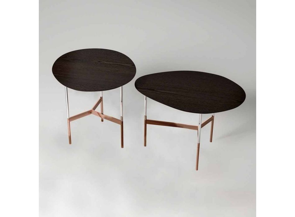 Zaprojektuj stolik kawowy z drewnianym blatem Made in Italy - Cinci Viadurini