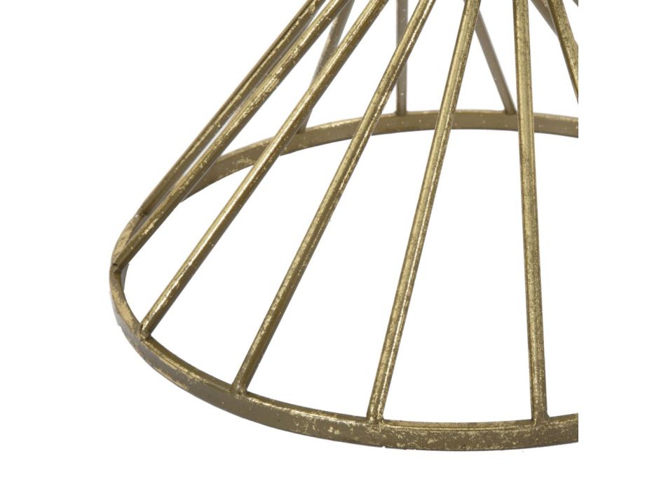 Stolik kawowy ze złotego żelaza z lustrem - morelowy Viadurini