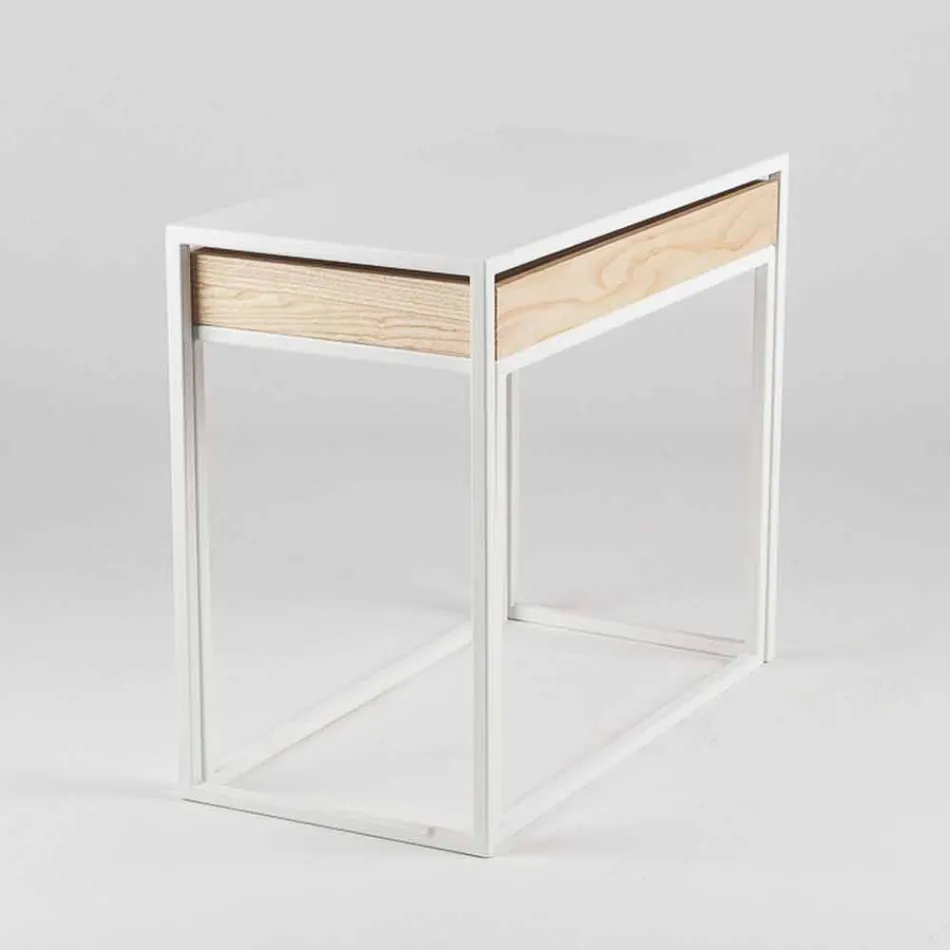 Stalowy stolik kawowy z popielniczką Made in Italy - Lace Viadurini