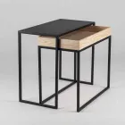 Stalowy stolik kawowy z popielniczką Made in Italy - Lace Viadurini