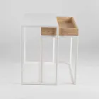 Stalowy stolik kawowy z popielniczką Made in Italy - Lace Viadurini