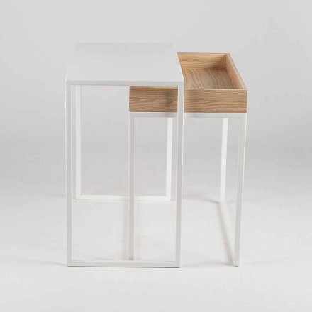 Stalowy stolik kawowy z popielniczką Made in Italy - Lace Viadurini