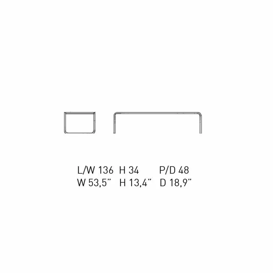 Stolik kawowy z chromowanej stali z laminowanym blatem Made in Italy - Ariete Viadurini