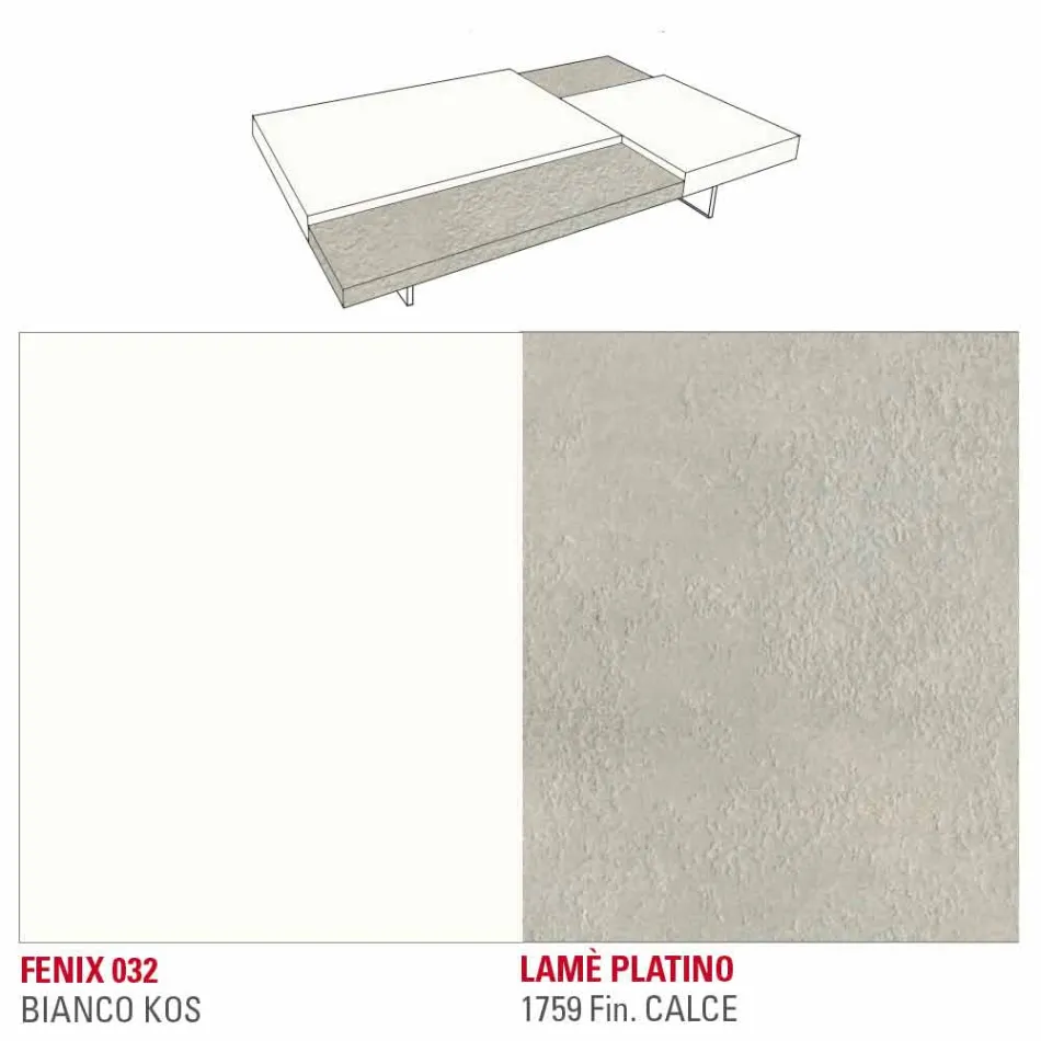 Stolik kawowy Fenix z przezroczystymi nóżkami Made in Italy - Justin Viadurini