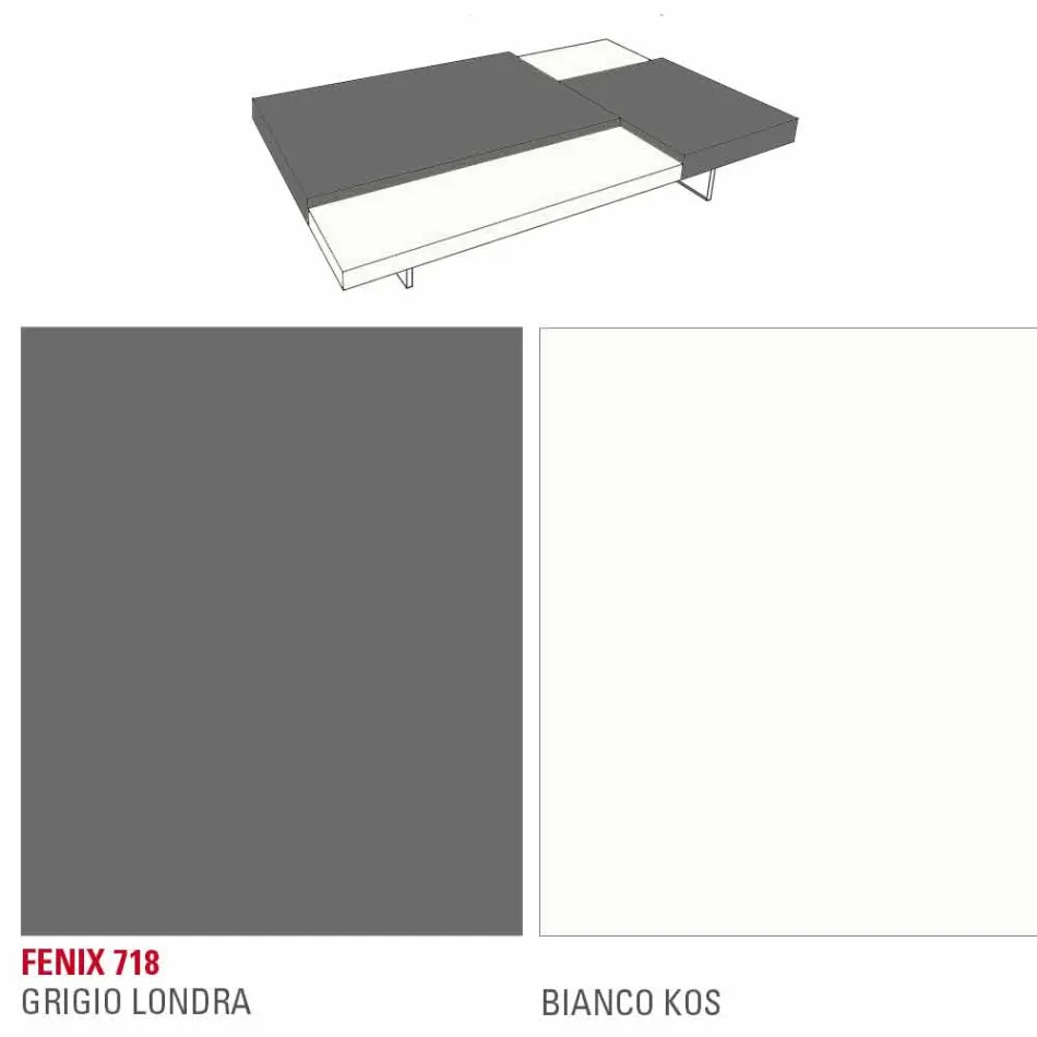 Stolik kawowy Fenix z przezroczystymi nóżkami Made in Italy - Justin Viadurini