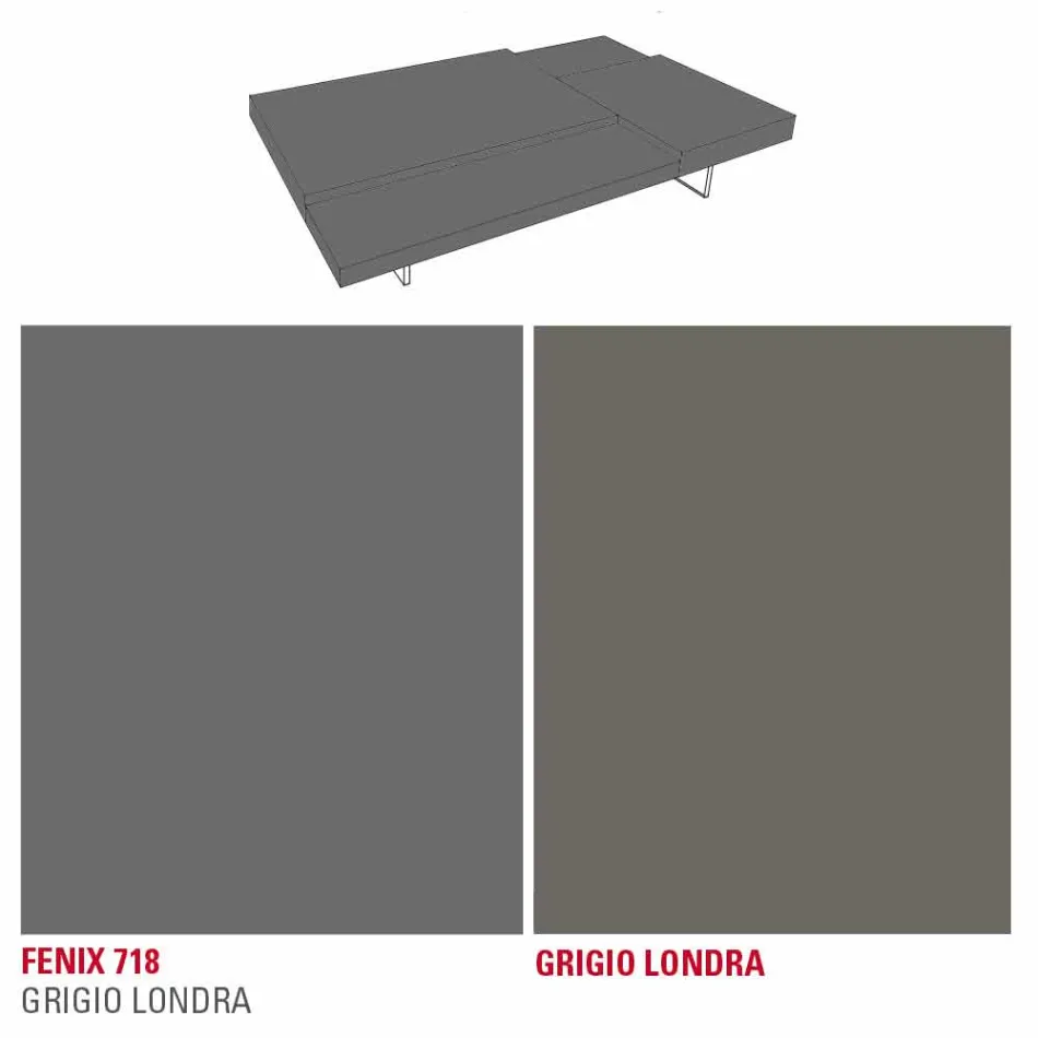 Stolik kawowy Fenix z przezroczystymi nóżkami Made in Italy - Justin Viadurini