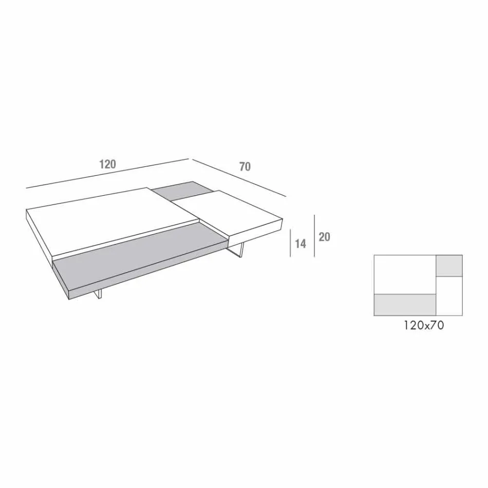Stolik kawowy Fenix z przezroczystymi nóżkami Made in Italy - Justin Viadurini