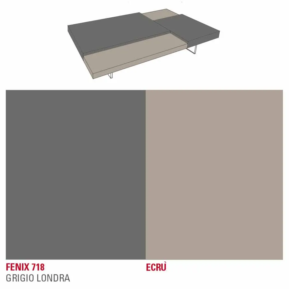 Stolik kawowy Fenix z przezroczystymi nóżkami Made in Italy - Justin Viadurini