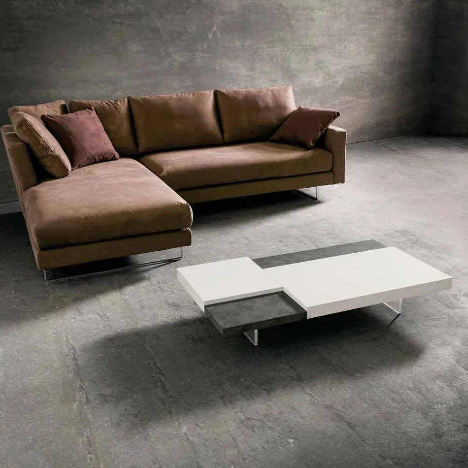 Stolik kawowy Fenix z przezroczystymi nóżkami Made in Italy - Justin Viadurini