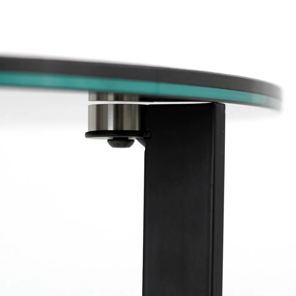 Stolik kawowy z kamionki ze stalową podstawą Made in Italy - Aspira Viadurini