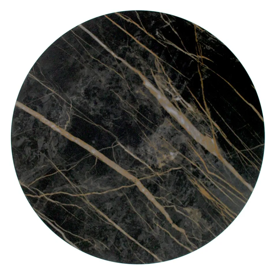 Stolik kawowy z kamionki ze stalową podstawą Made in Italy - Aspira Viadurini