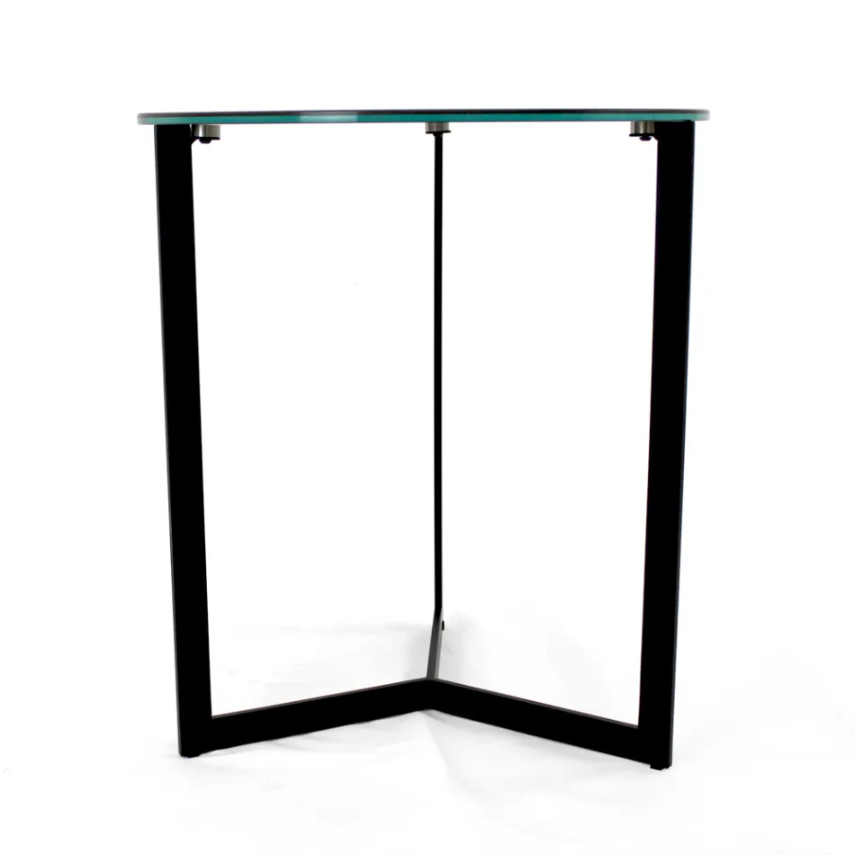 Stolik kawowy z kamionki ze stalową podstawą Made in Italy - Aspira Viadurini