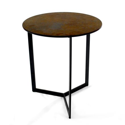 Stolik kawowy z kamionki ze stalową podstawą Made in Italy - Aspira Viadurini