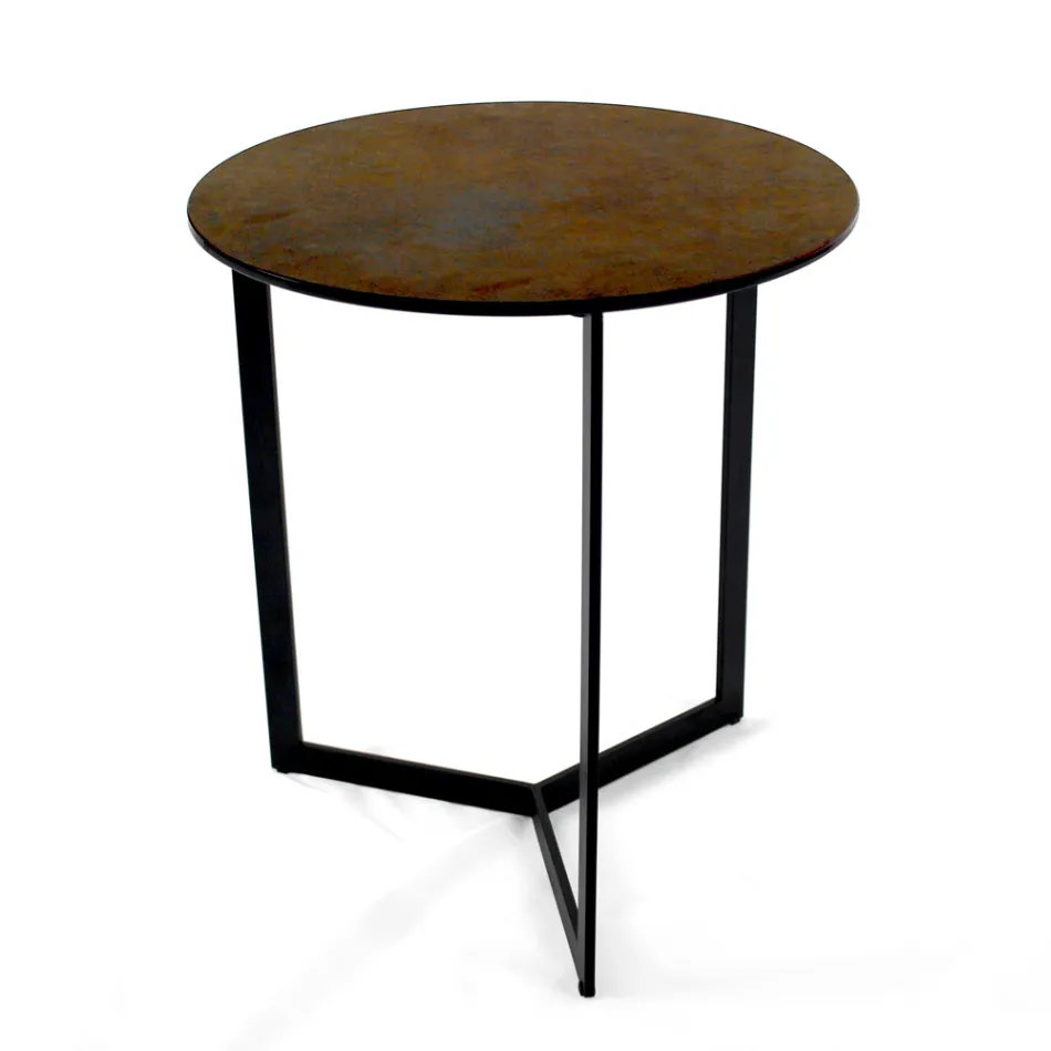 Stolik kawowy z kamionki ze stalową podstawą Made in Italy - Aspira Viadurini
