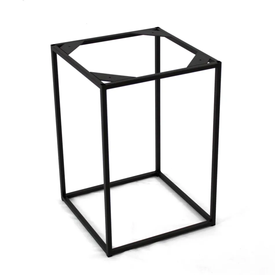 Stolik kawowy z kamionki i stalowa podstawa Made in Italy - Birba Viadurini