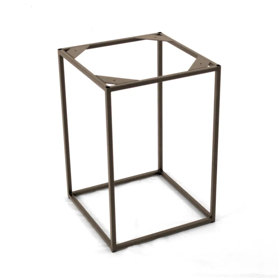 Stolik kawowy z kamionki i stalowa podstawa Made in Italy - Birba Viadurini