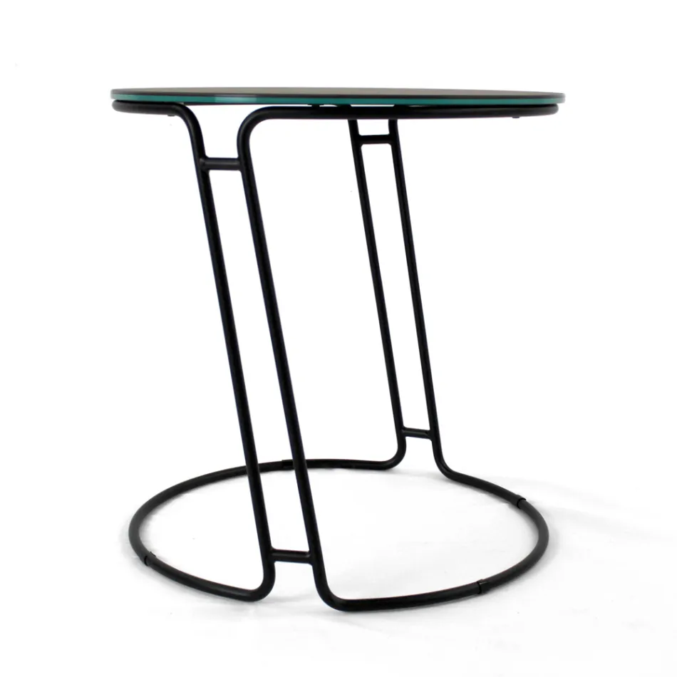 Stolik kawowy z porcelany Grès i okrągła podstawa Made in Italy - Tullia Viadurini