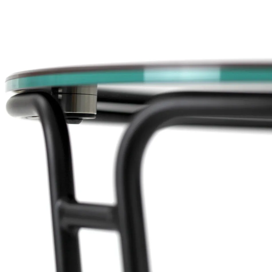 Stolik kawowy z porcelany Grès i okrągła podstawa Made in Italy - Tullia Viadurini