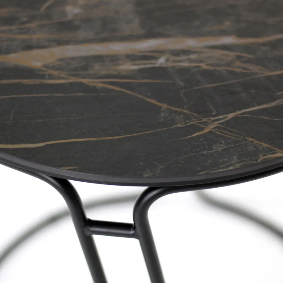 Stolik kawowy z porcelany Grès i okrągła podstawa Made in Italy - Tullia Viadurini