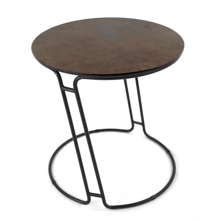 Stolik kawowy z porcelany Grès i okrągłej podstawy Made in Italy - Tullia Viadurini