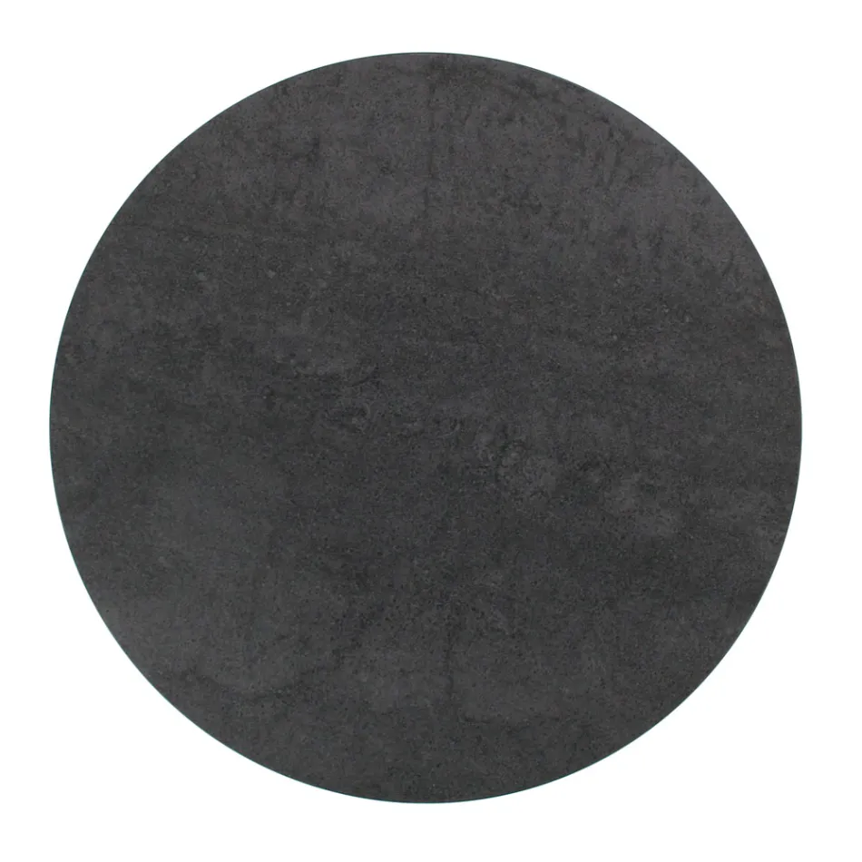 Stolik kawowy z okrągłej kamionki i podstawy z 3 półksiężycami Made in Italy - Arepa Viadurini