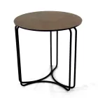 Stolik kawowy z okrągłej kamionki i podstawy z 3 półksiężycami Made in Italy - Arepa Viadurini