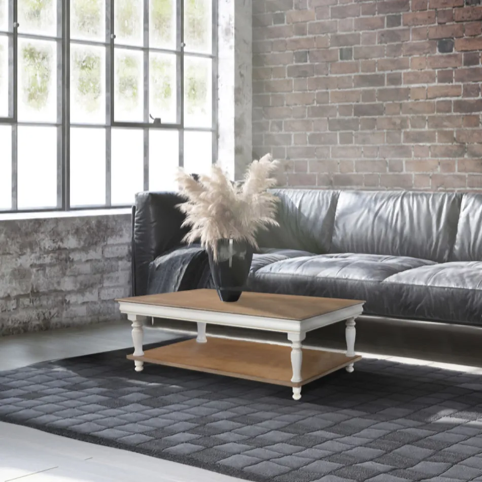 Stolik kawowy z litego drewna bukowego Made in Italy - Frigg Viadurini