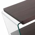 Stolik kawowy z orzechowego MDF i przezroczystego szkła w 2 rozmiarach - Mindie Viadurini