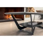 Metalowy stolik kawowy Ceramiczny blat ze schowkiem - Emirate Viadurini