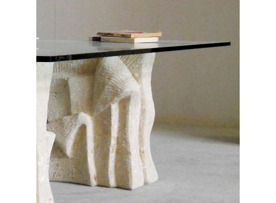 stolik z kamienia siedzenia i nowoczesny design kryształu Priam-S Viadurini