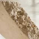 Stolik kawowy Fossil Stone z przezroczystym szklanym blatem - Kansas Viadurini