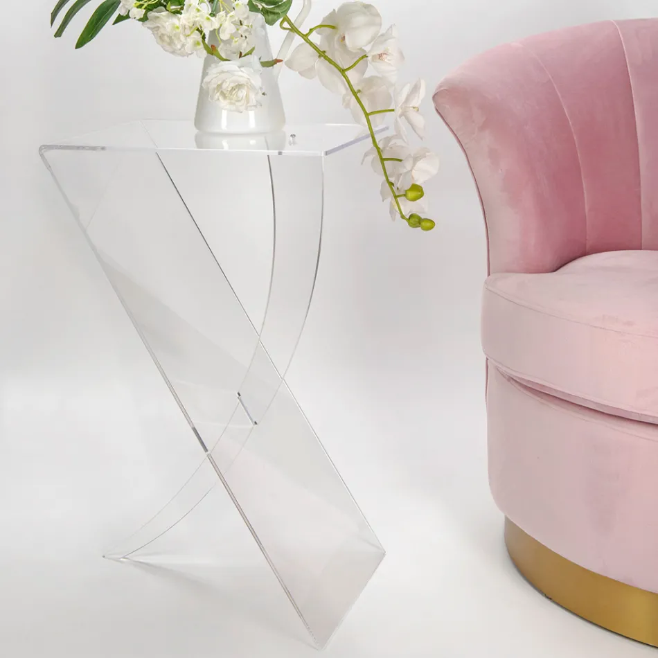 Stolik kawowy z pleksiglasu z Virgin Polymer Made in Italy - Elsa Viadurini