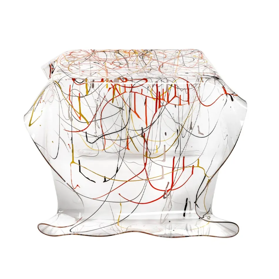 Ręcznie drapowany stolik kawowy z pleksiglasu Made in Italy - Pippo Viadurini