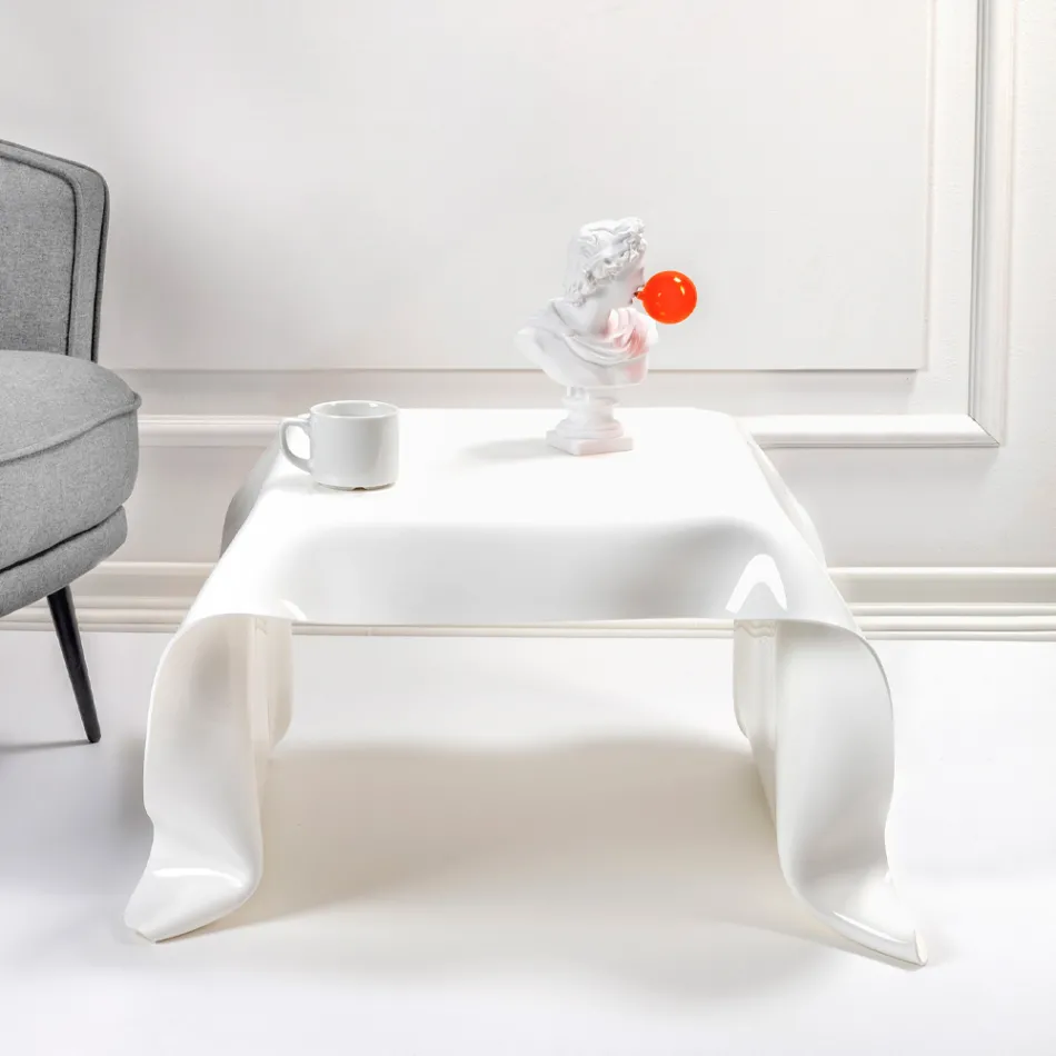 Ręcznie drapowany stolik kawowy z pleksiglasu Made in Italy - Pippo Viadurini