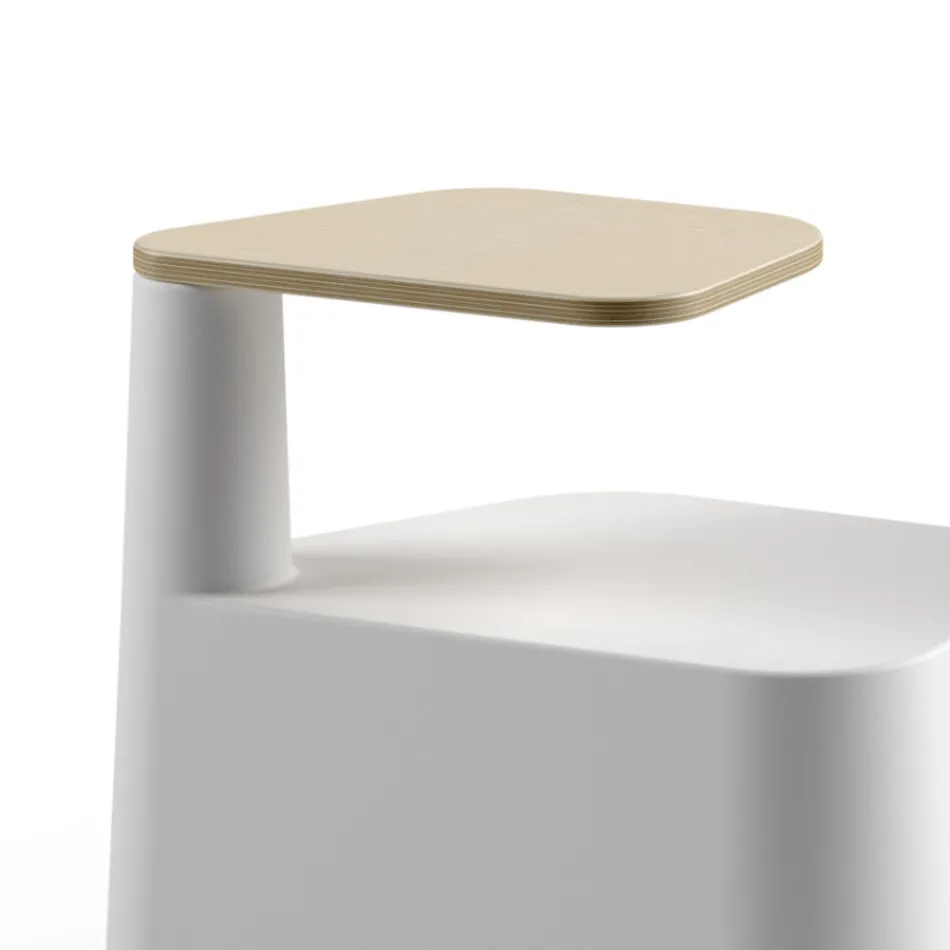 Stolik kawowy z polietylenu i drewna brzozowego Made in Italy - Clio Viadurini