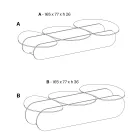 Szklany stolik kawowy z 3 kolorowymi blatami - Dapy Viadurini