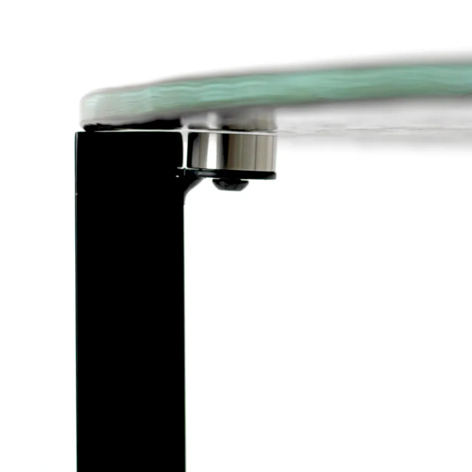 Szklany stolik kawowy ze stalową podstawą Made in Italy - Aspira Viadurini