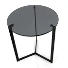 Szklany stolik kawowy ze stalową podstawą Made in Italy - Aspira Viadurini