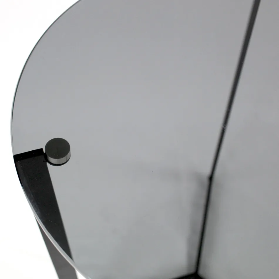 Szklany stolik kawowy ze stalową podstawą Made in Italy - Aspira Viadurini