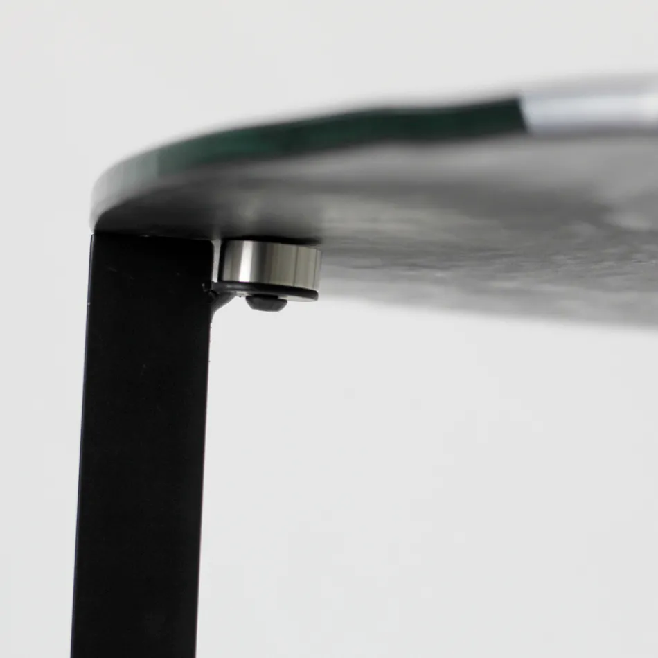 Szklany stolik kawowy ze stalową podstawą Made in Italy - Aspira Viadurini