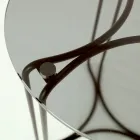 Szklany stolik kawowy i podstawa z 3 półksiężycami Made in Italy - Arepa Viadurini